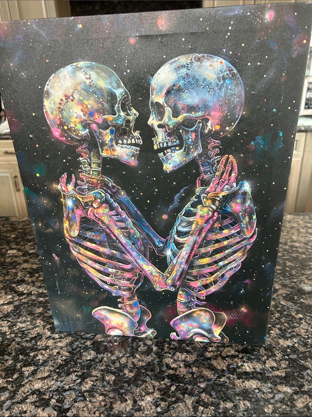 ASHLAND COSMIC SKELETON COUPLE LIGHT UP WALL ART NWT